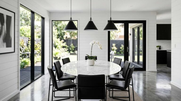 21.Black and White Dining Room Decor