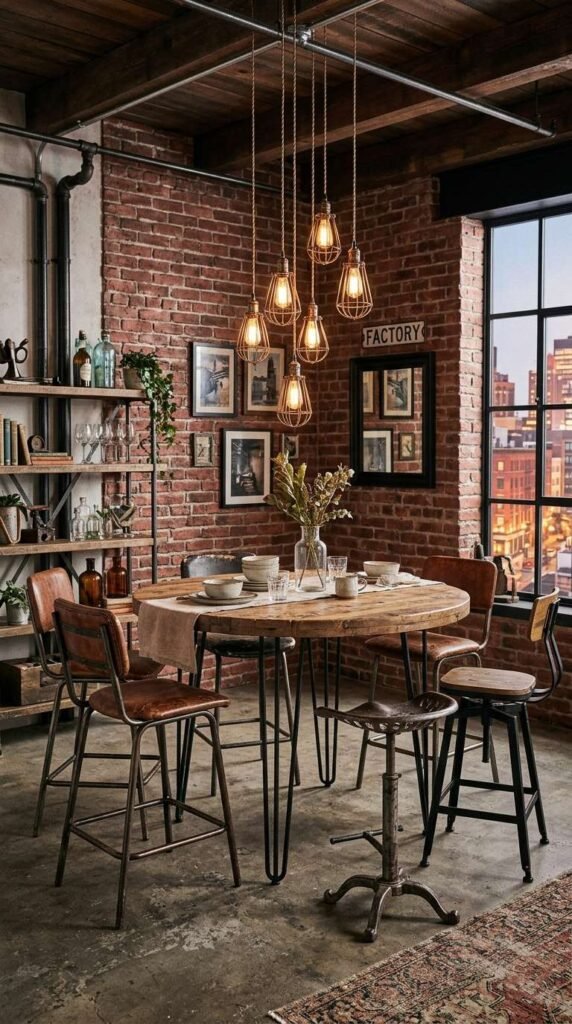 Industrial Chic With Exposed Brick and Metal Accents
