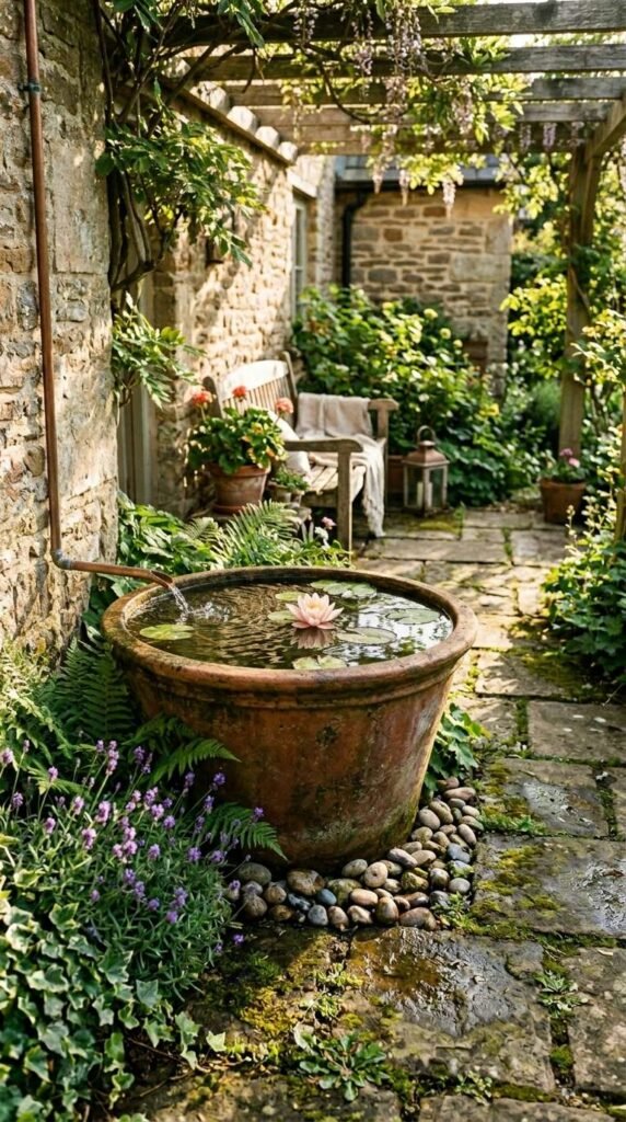Container Pond Using a Ceramic Pot