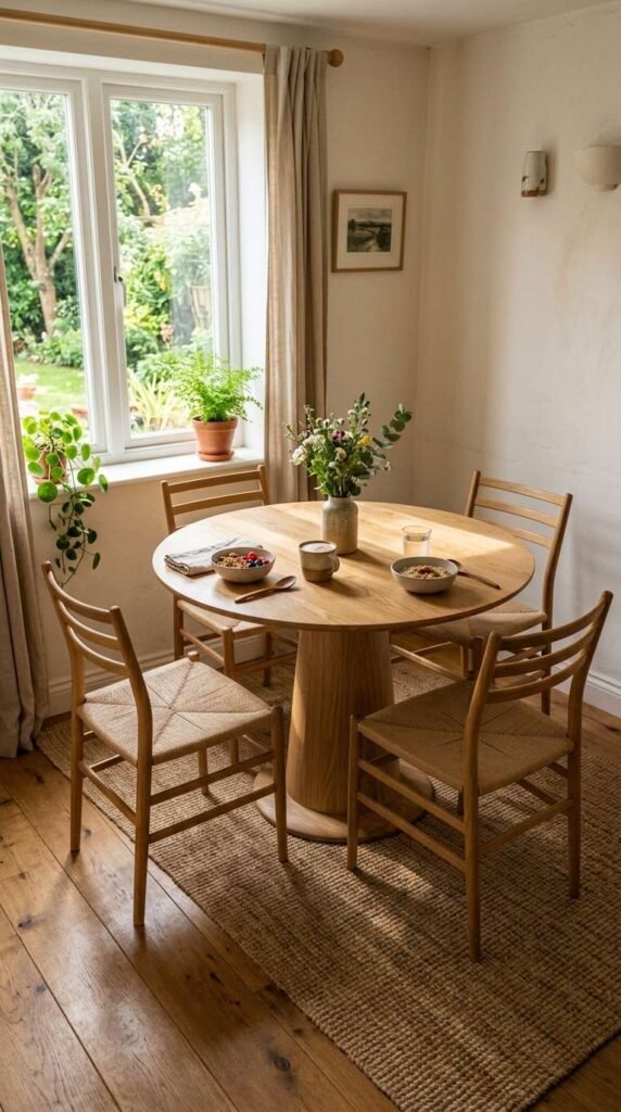 Round Pedestal Table to Save Space