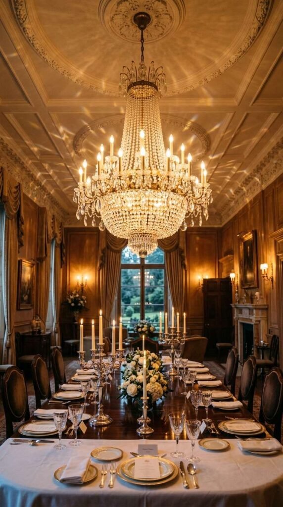 Crystal Chandelier as the Centerpiece