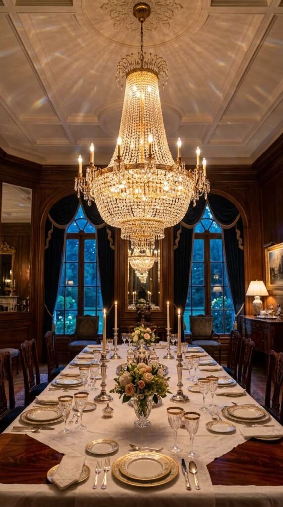 Crystal Chandelier as the Centerpiece