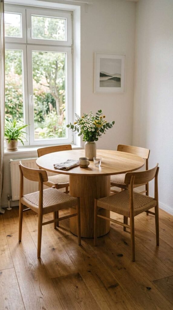 Round Pedestal Table to Save Space