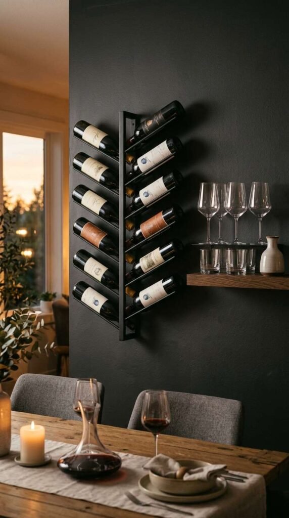 Wall-Mounted Wine Rack Display
