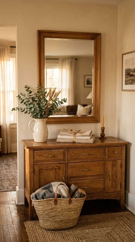 Mirror Above a Buffet Table