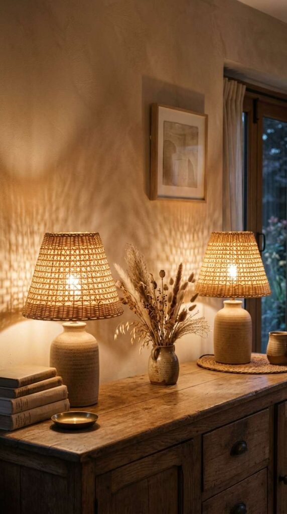 Woven Rattan Lampshades