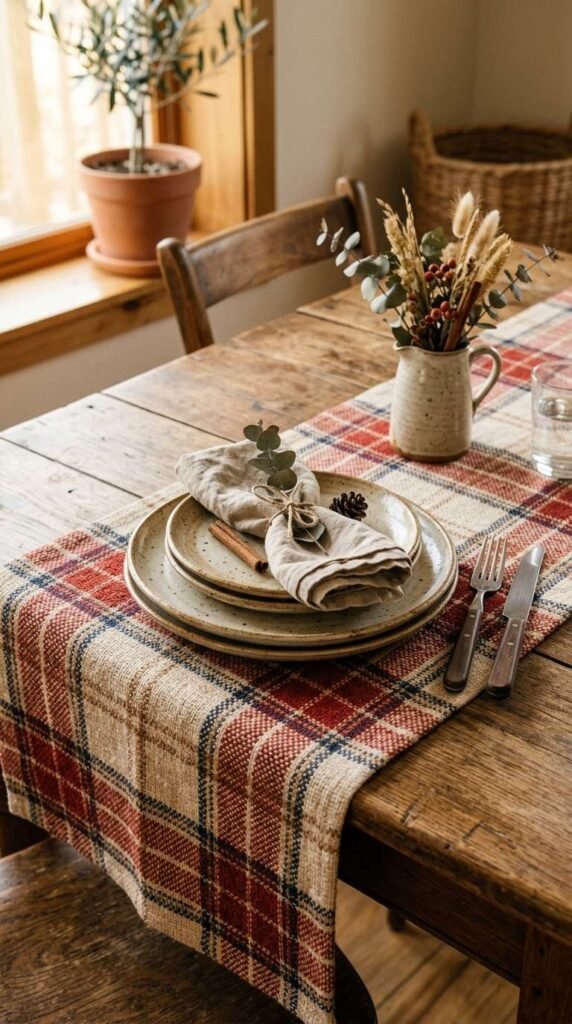 Cozy Plaid Table Runner