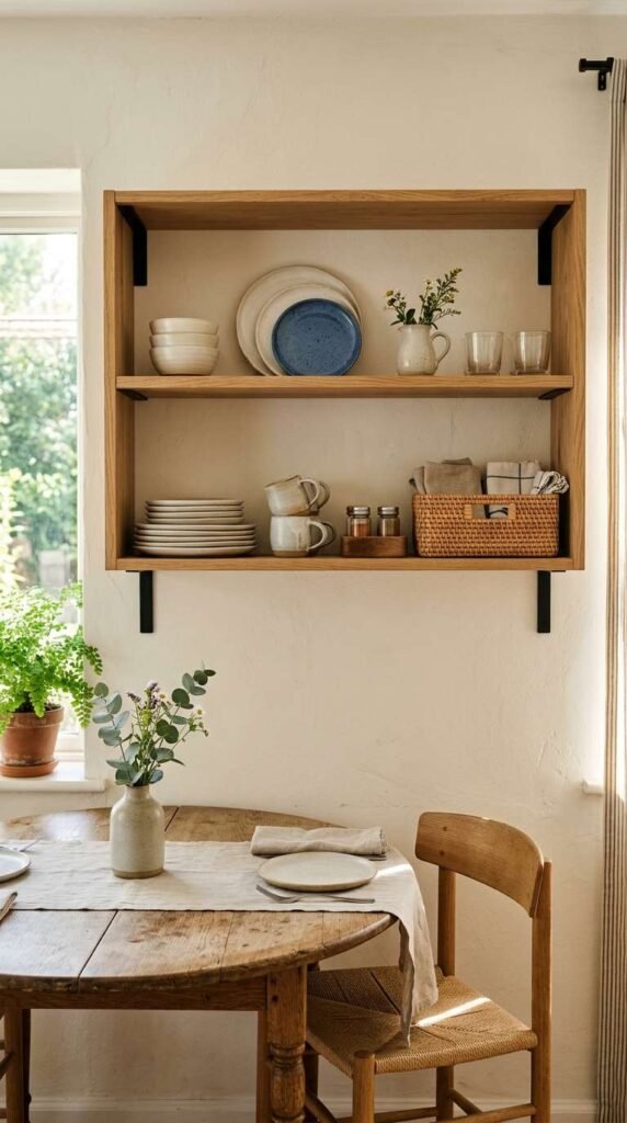 Open Shelving Instead of Bulky Cabinets