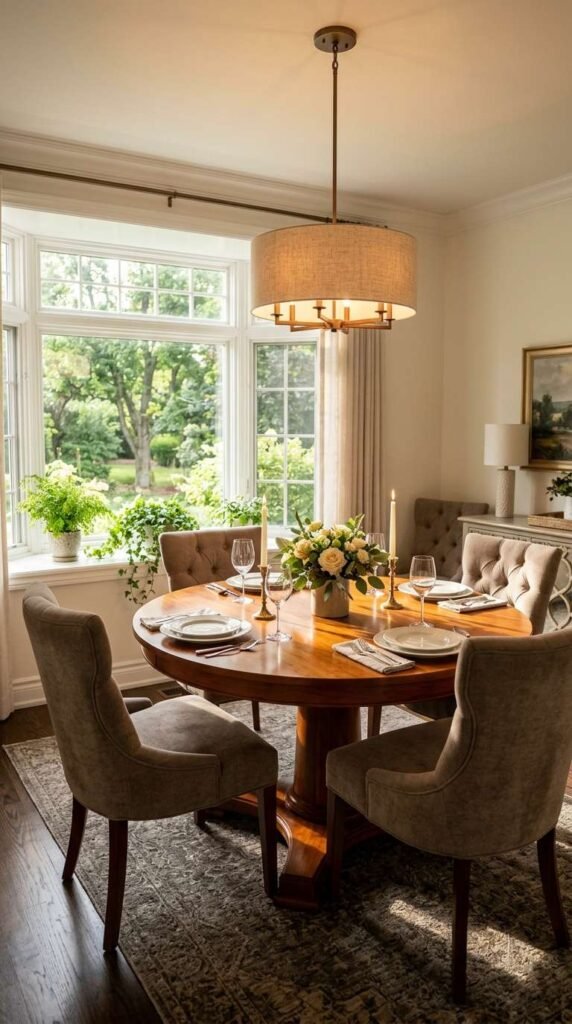 Round Table Dining Room Decor for Cozy Gatherings