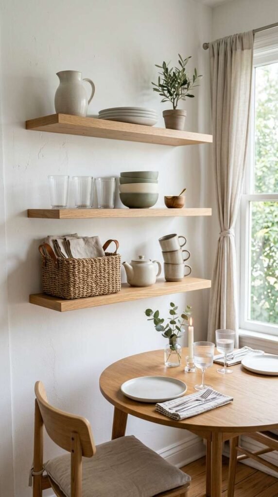 Open Shelving Instead of Bulky Cabinets
