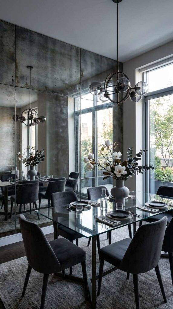 Mirrored Wall Panel Feature