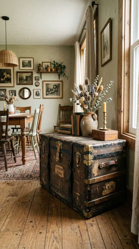 Antique Trunk as a Sideboard