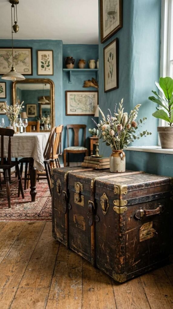 Antique Trunk as a Sideboard