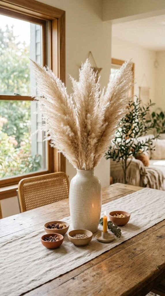 Dried Pampas Grass Centerpiece