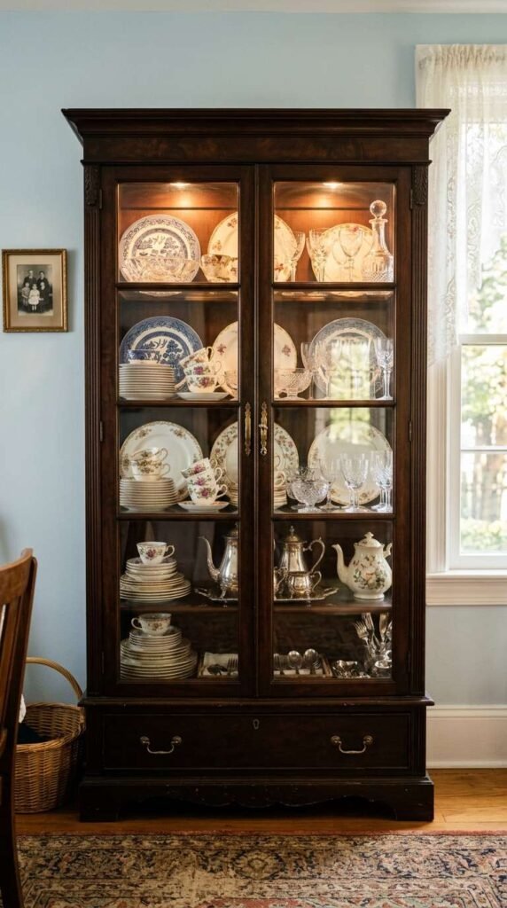  A Curated Vintage China Cabinet Display