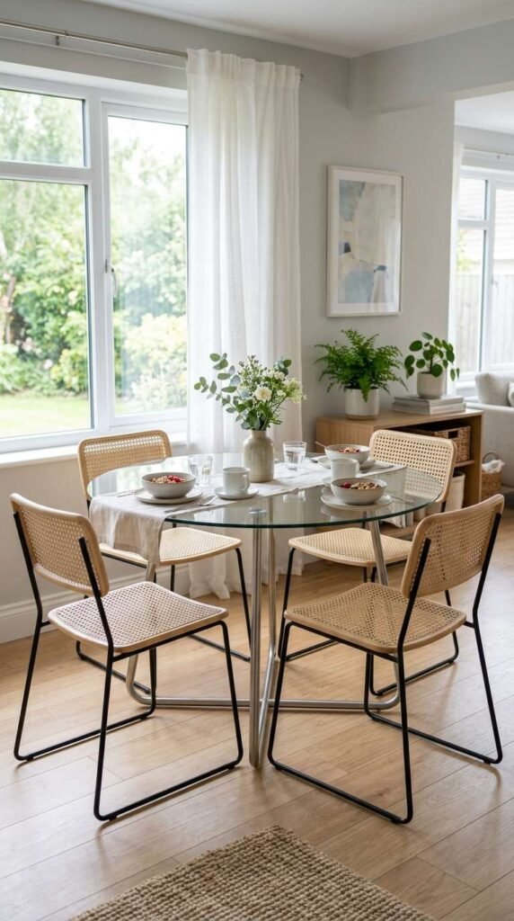 Glass-Top Table for Visual Lightness