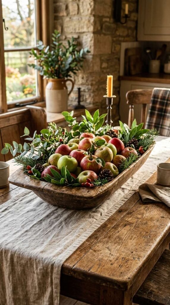 Antique Dough Bowl Centerpiece