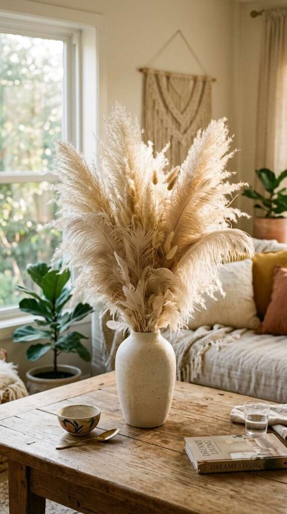 Feather and Pampas Grass Arrangement