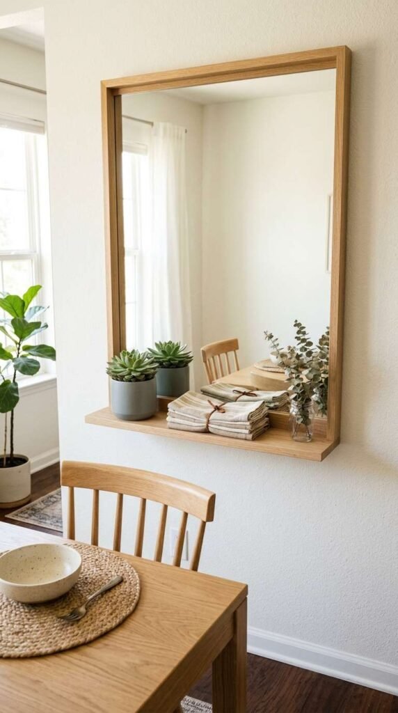 Mirror with Built-In Shelf