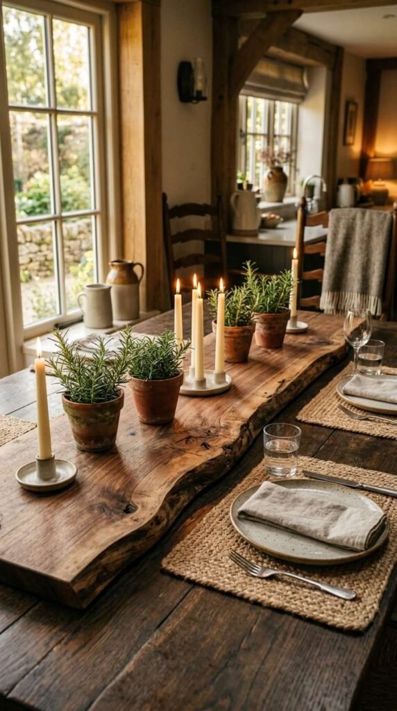 Rustic Wood Slab Runner