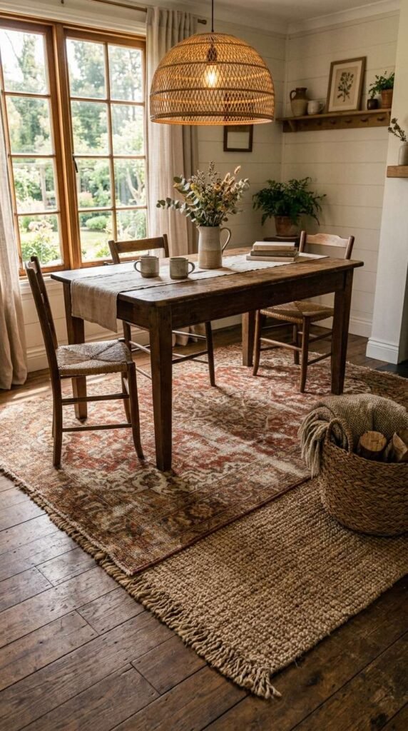 Layered Vintage Rugs Underfoot