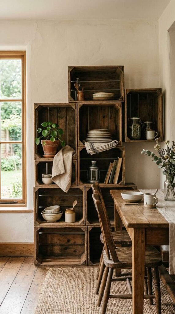 Wood Crate Storage Accents