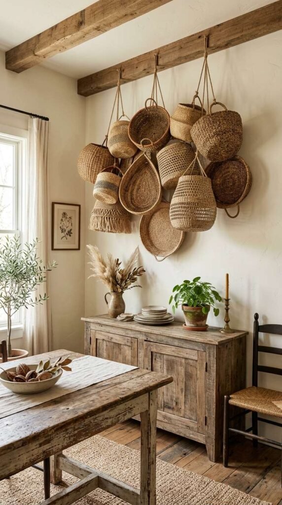 Oversized Woven Basket Display
