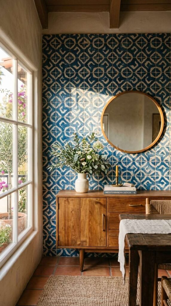 Patterned Tile Accent Wall