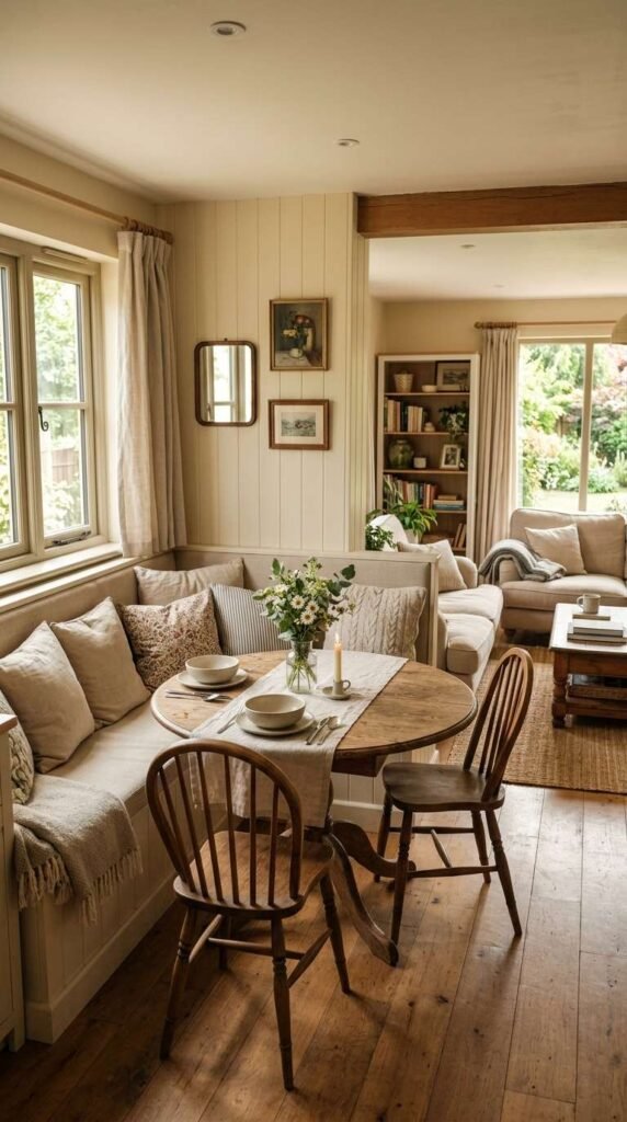 Built-In Banquette Seating for Dual Purpose