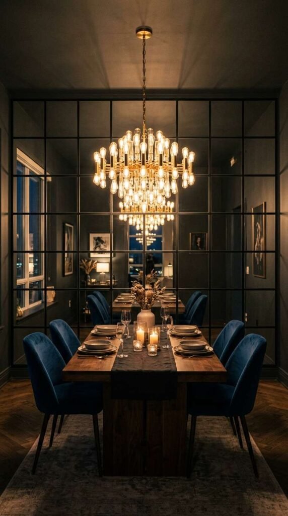 Mirror-Paneled Accent Wall