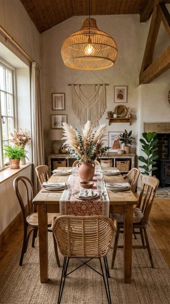 Boho Farmhouse Dining Room Blends