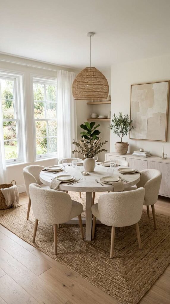 Neutral and Textural Dining Room Inspiration