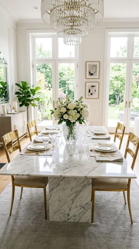 Polished Marble Dining Table