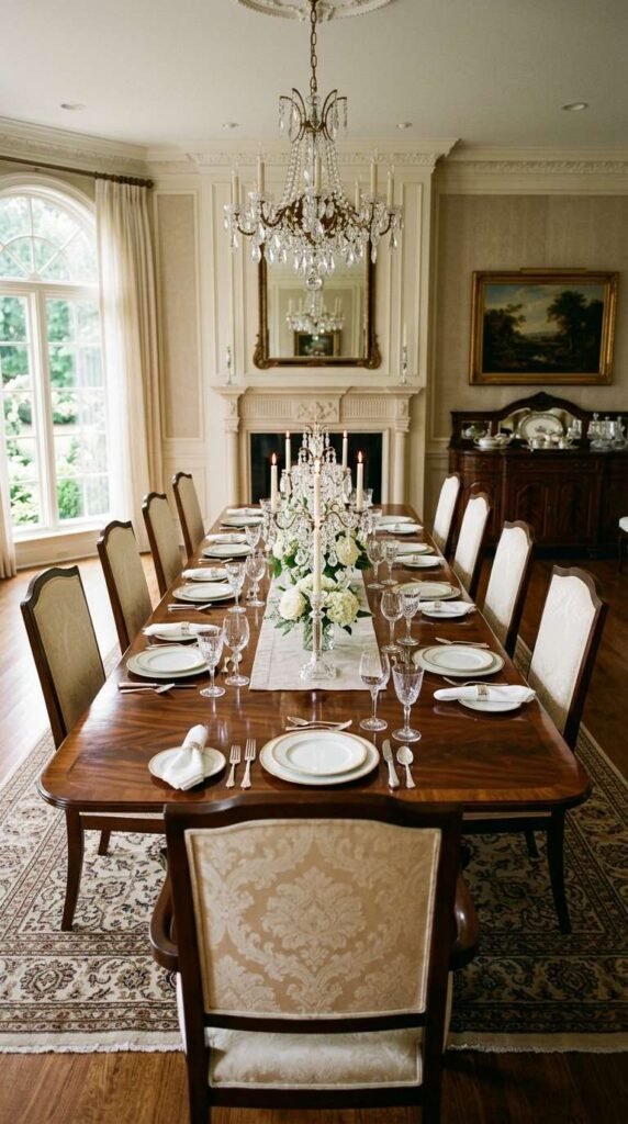 Polished Wood Dining Table