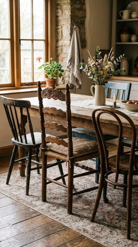 Mismatched Wooden Chairs