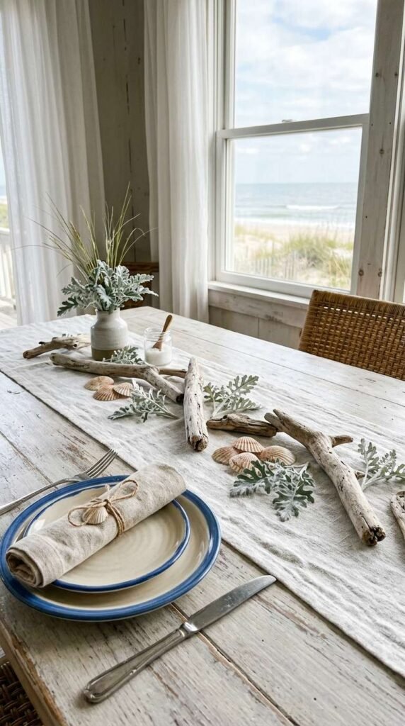 Coastal Driftwood and Shell Centerpiece