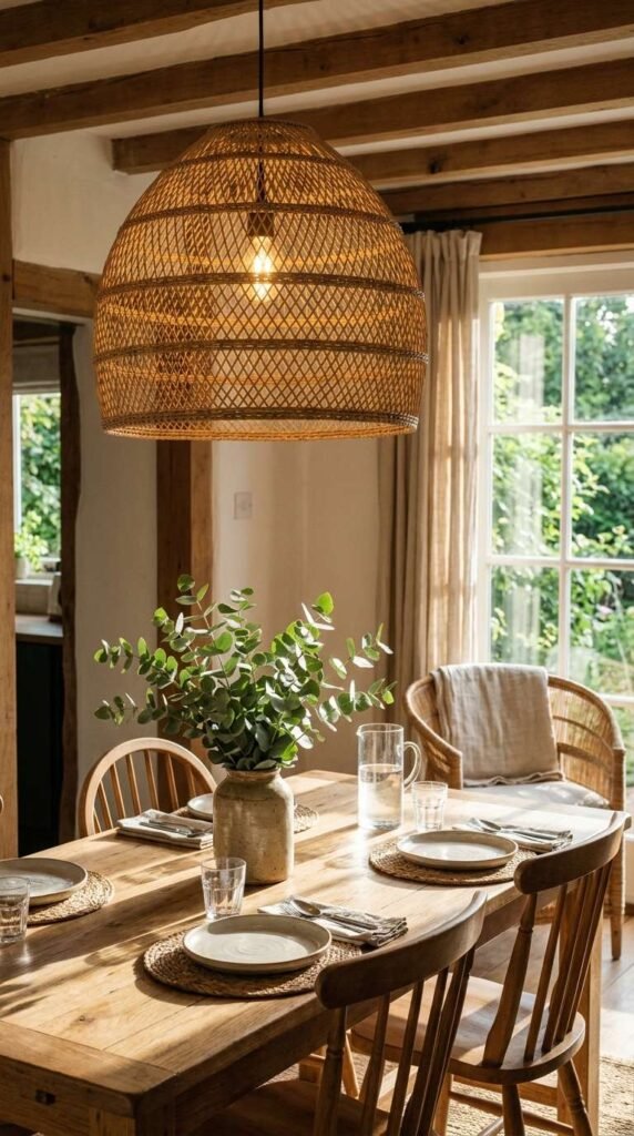 Woven Rattan Pendant Light