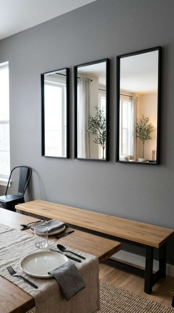 Black Framed Mirror Trio