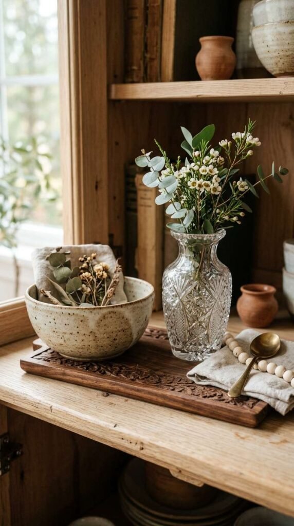  Mixing Ceramic, Glass, and Wood Textures