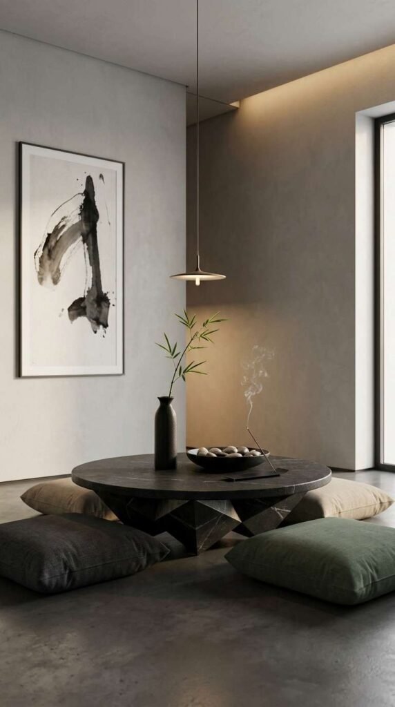 Modern Zen Inspired Tranquil Dining Room