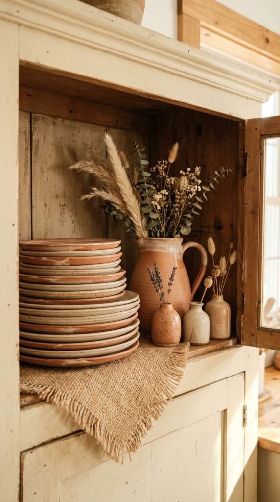 Color-Coordinated Dishware Display