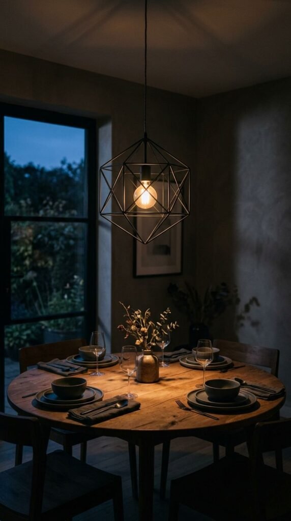Statement Pendant Light Above the Table