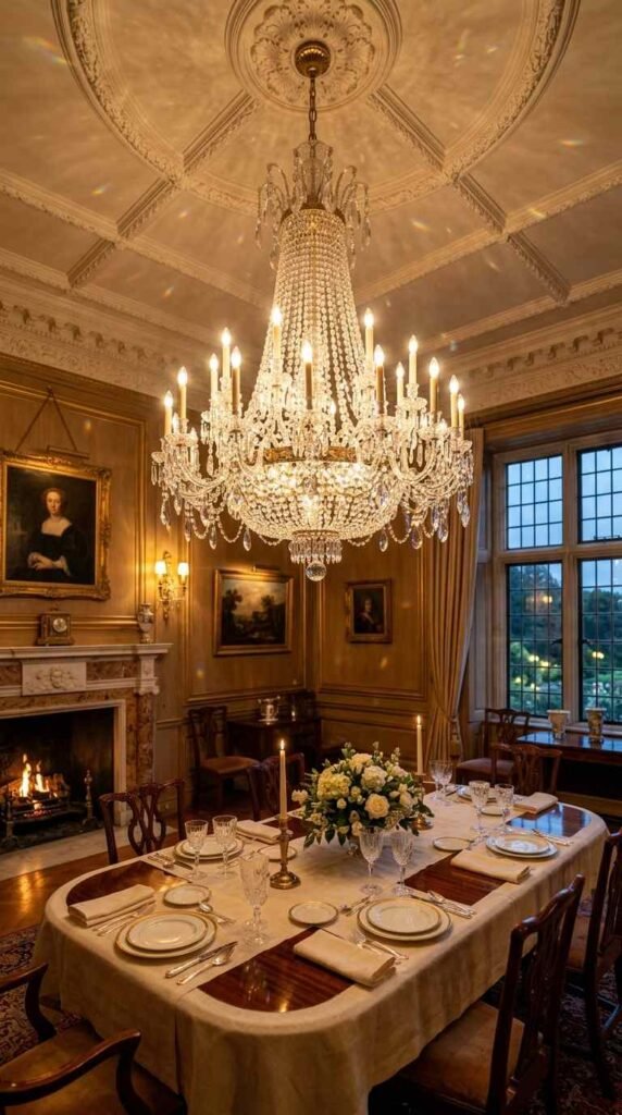 A Crystal Chandelier Centerpiece