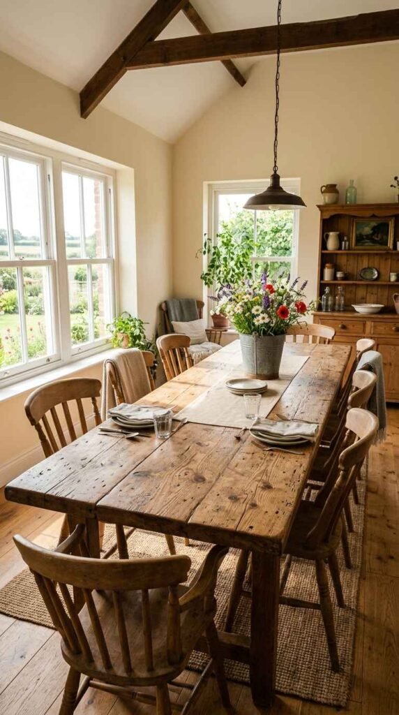 A Reclaimed Wood Farmhouse Table