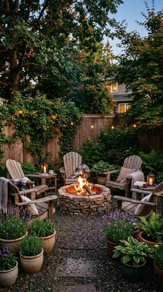 A Corner Fire Pit Seating Area