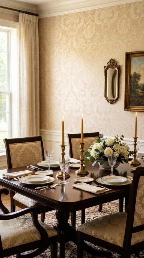 A Formal Wallpaper Accent Wall