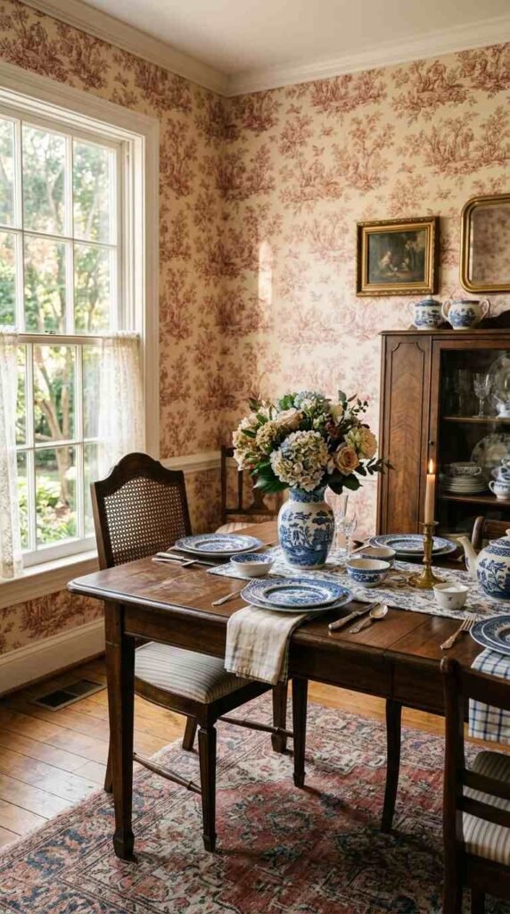 Floral Toile Wallpaper