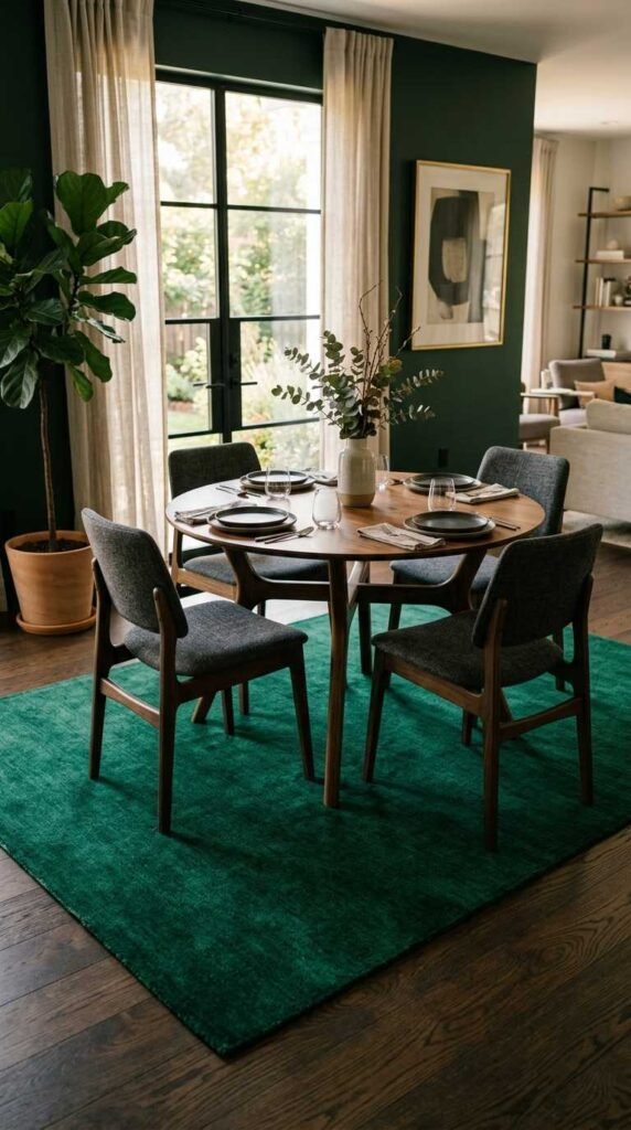 A Statement Area Rug in Solid Color