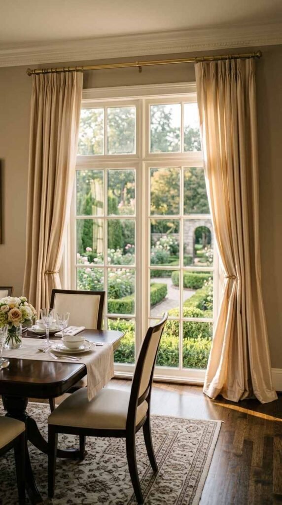  Silk Drapery Panels Add Softness