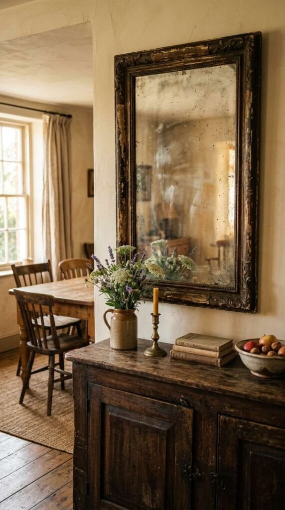 Antique Mirror with Patina